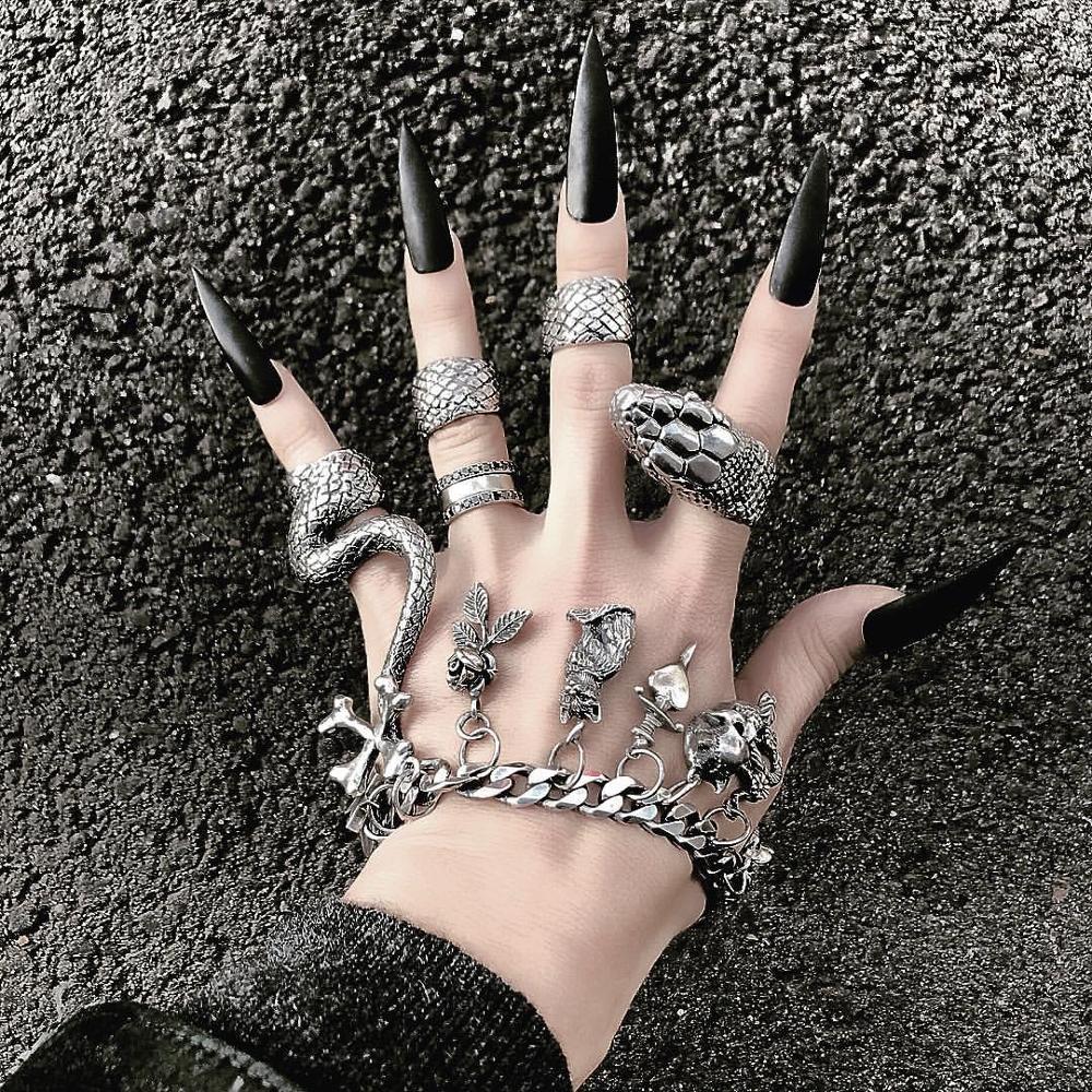 Vintage Punk Knuckle Rings Set - KMVEXO-Conjunto de Anillos de estilo gótico