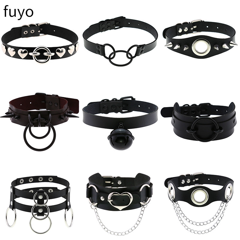 Goth Punk Spike Choker - Gargantilla Punk Bells con punta negra,