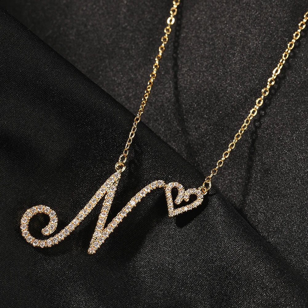 Initial Letter Necklace 18K Gold - Collar con Inicial Personalizada, Colgante de