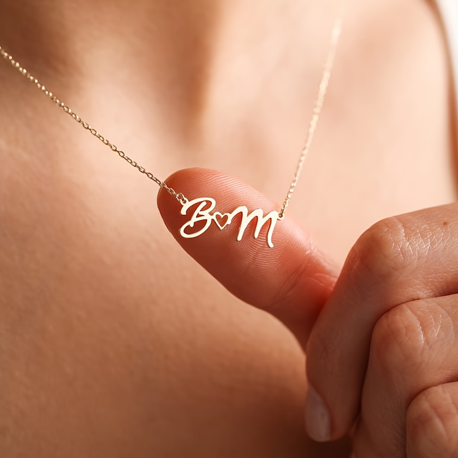 Custom Name Necklace Stainless Steel - Collares con nombre personalizado para mujer,