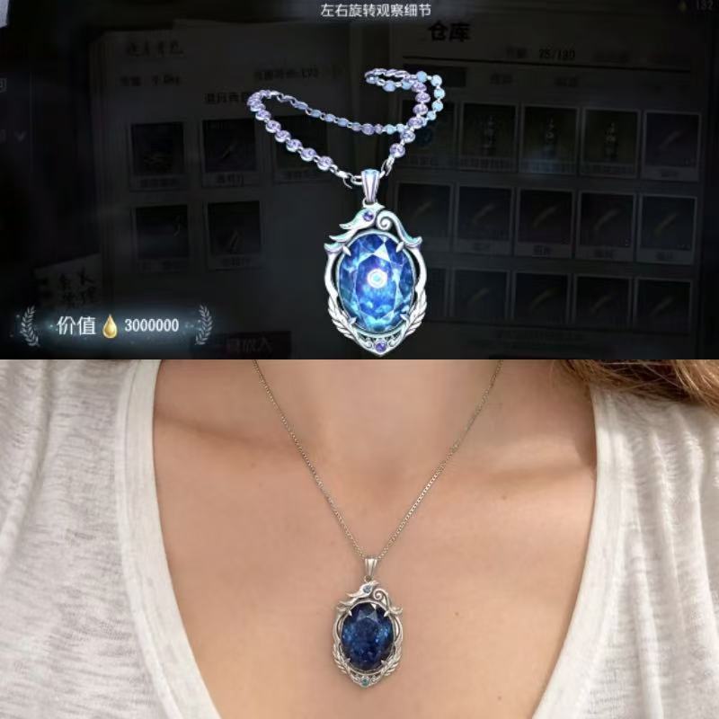 Anime Pendant Necklace - Collar de Zafiro Maldito de Identity