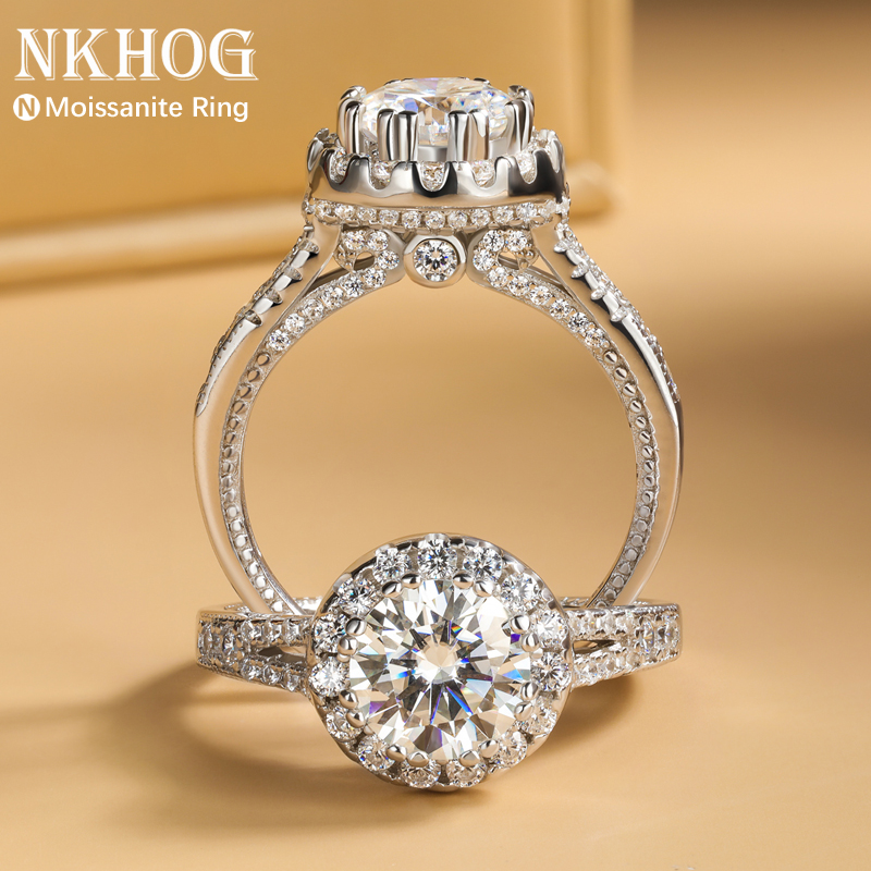 Moissanite Engagement Ring 1 Carat - Anillos de moissanita auténtica de 2