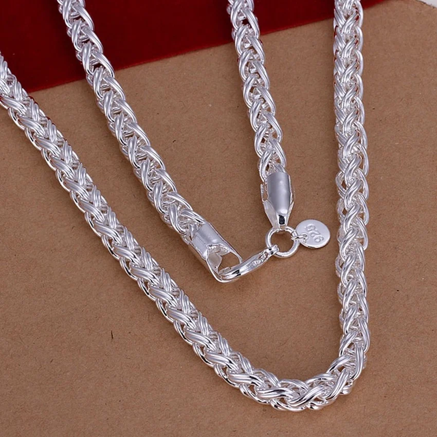 925 Sterling Silver Chain Necklace Men - Collar de plata de ley 925