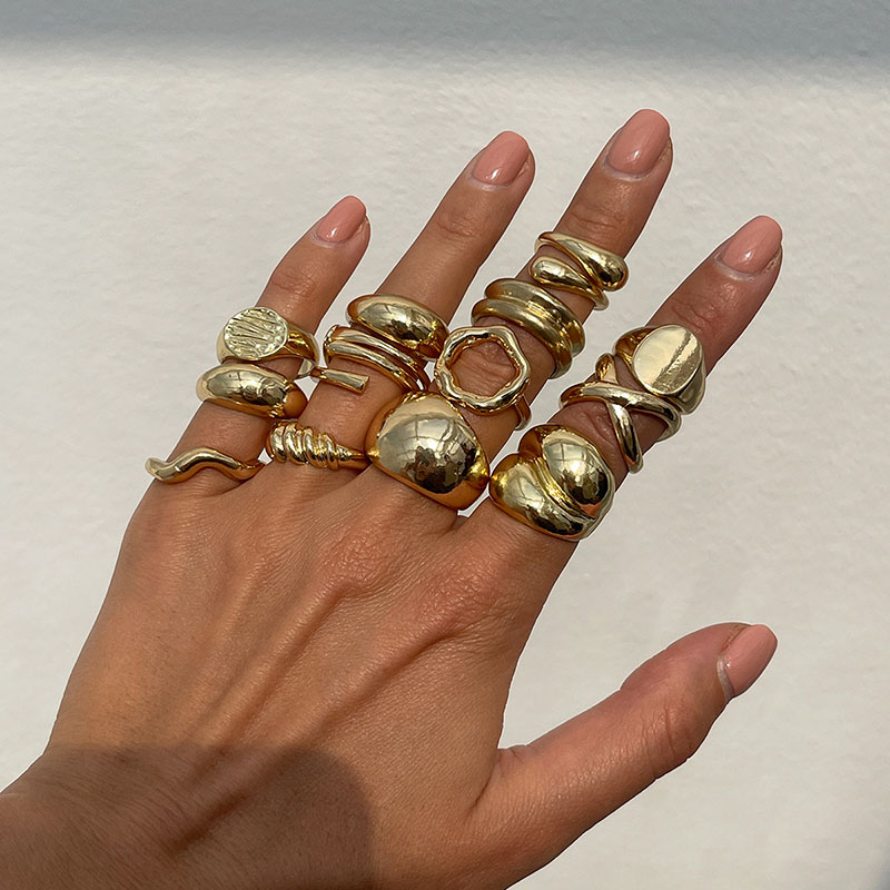 Vintage Punk Knuckle Rings Set - Anillos de Metal Vintage de moda