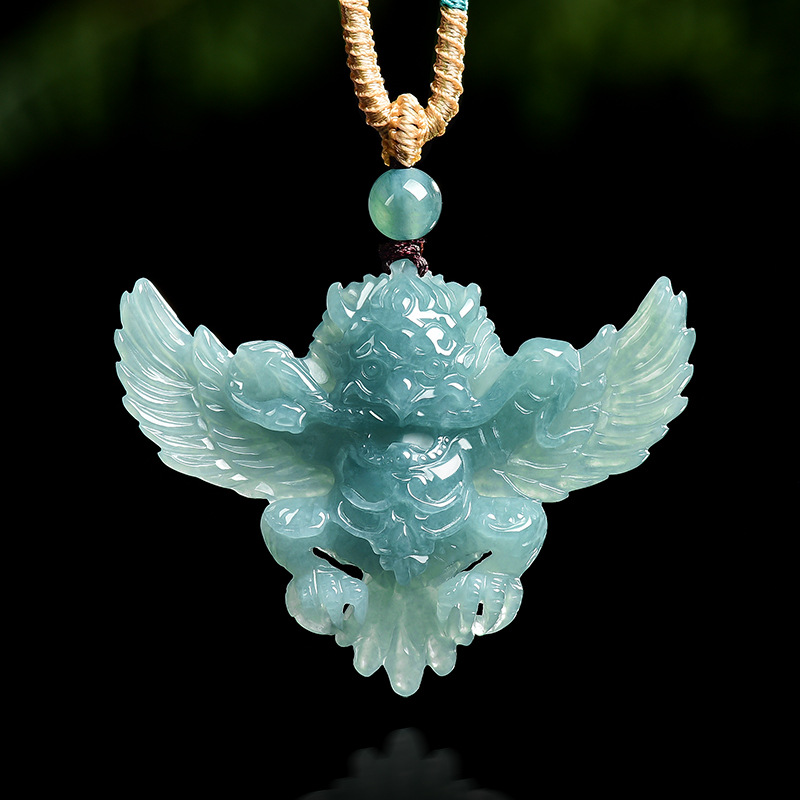 Necklaces - Colgante de Jade Esmeralda Natural Azul
