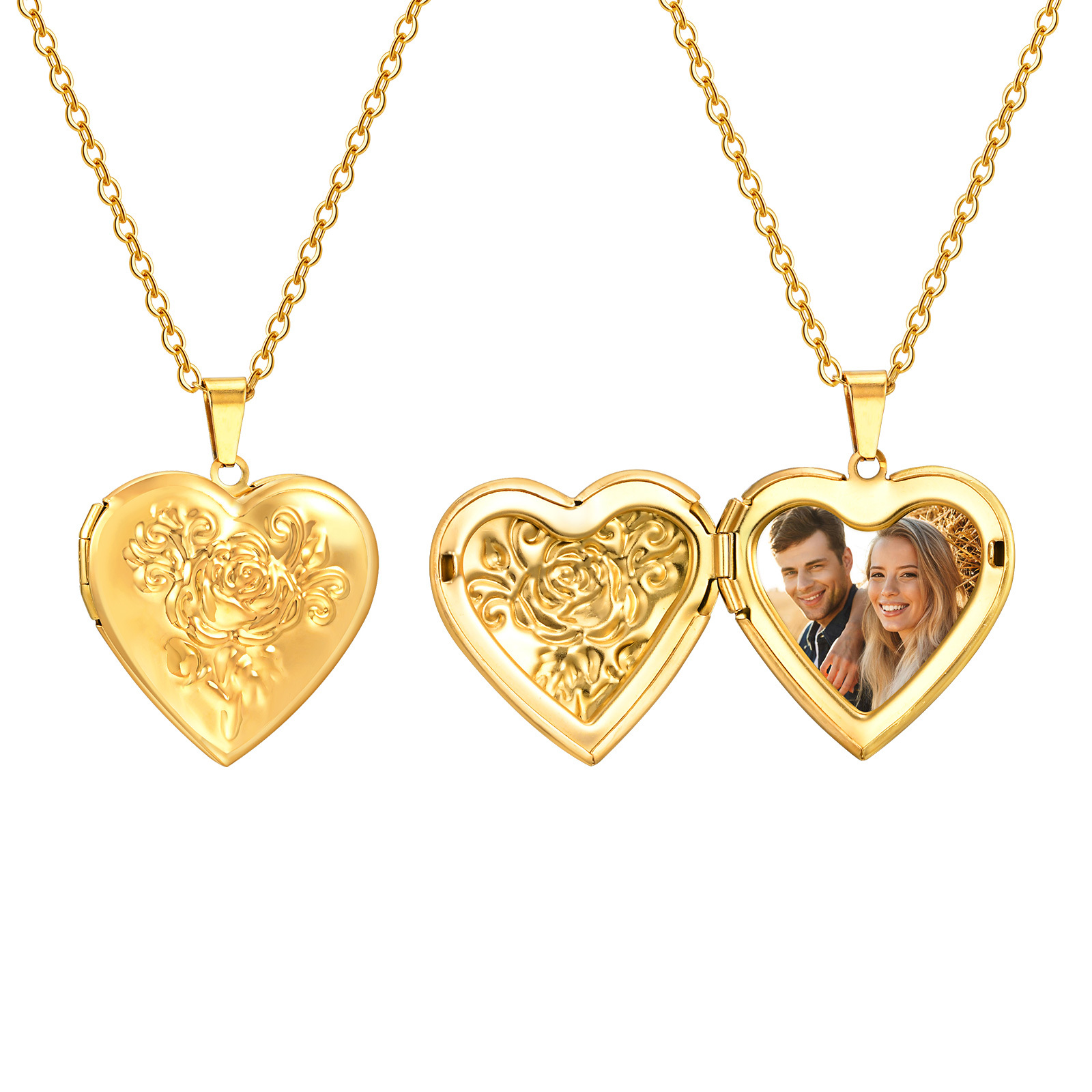 Custom Name Necklace Stainless Steel - Collar con colgante de corazón personalizado