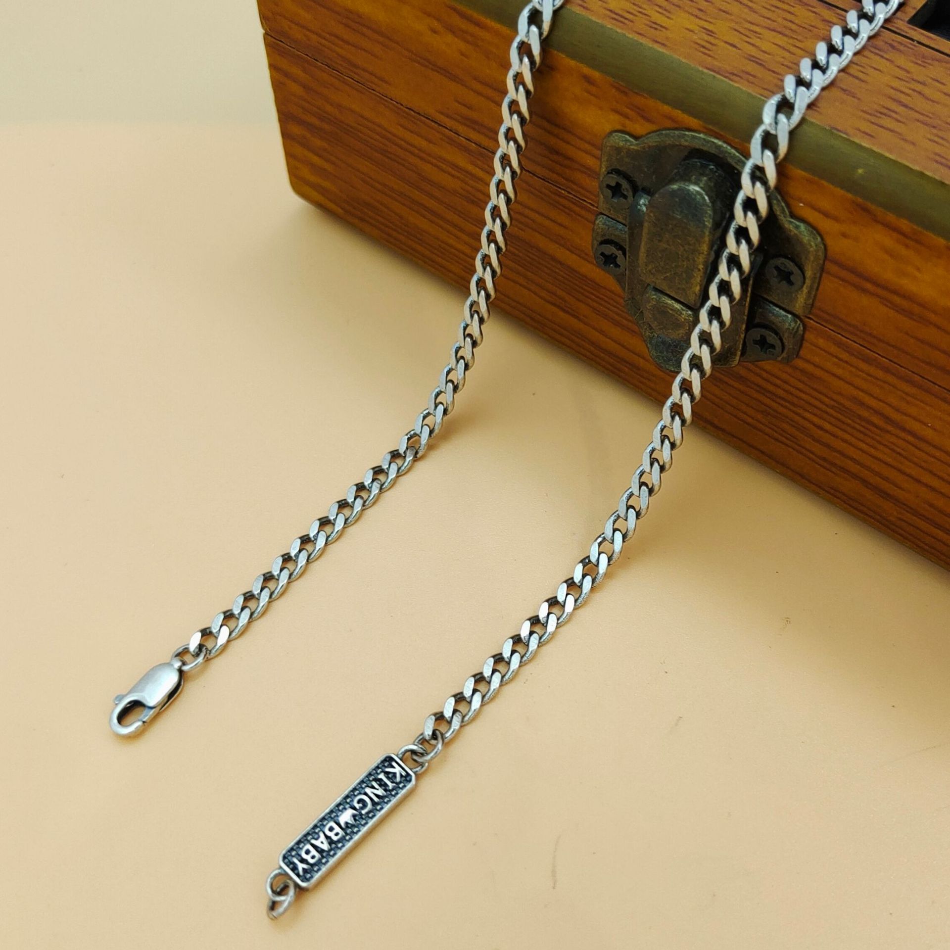 925 Sterling Silver Chain Necklace Men - Collar de plata de ley S925,