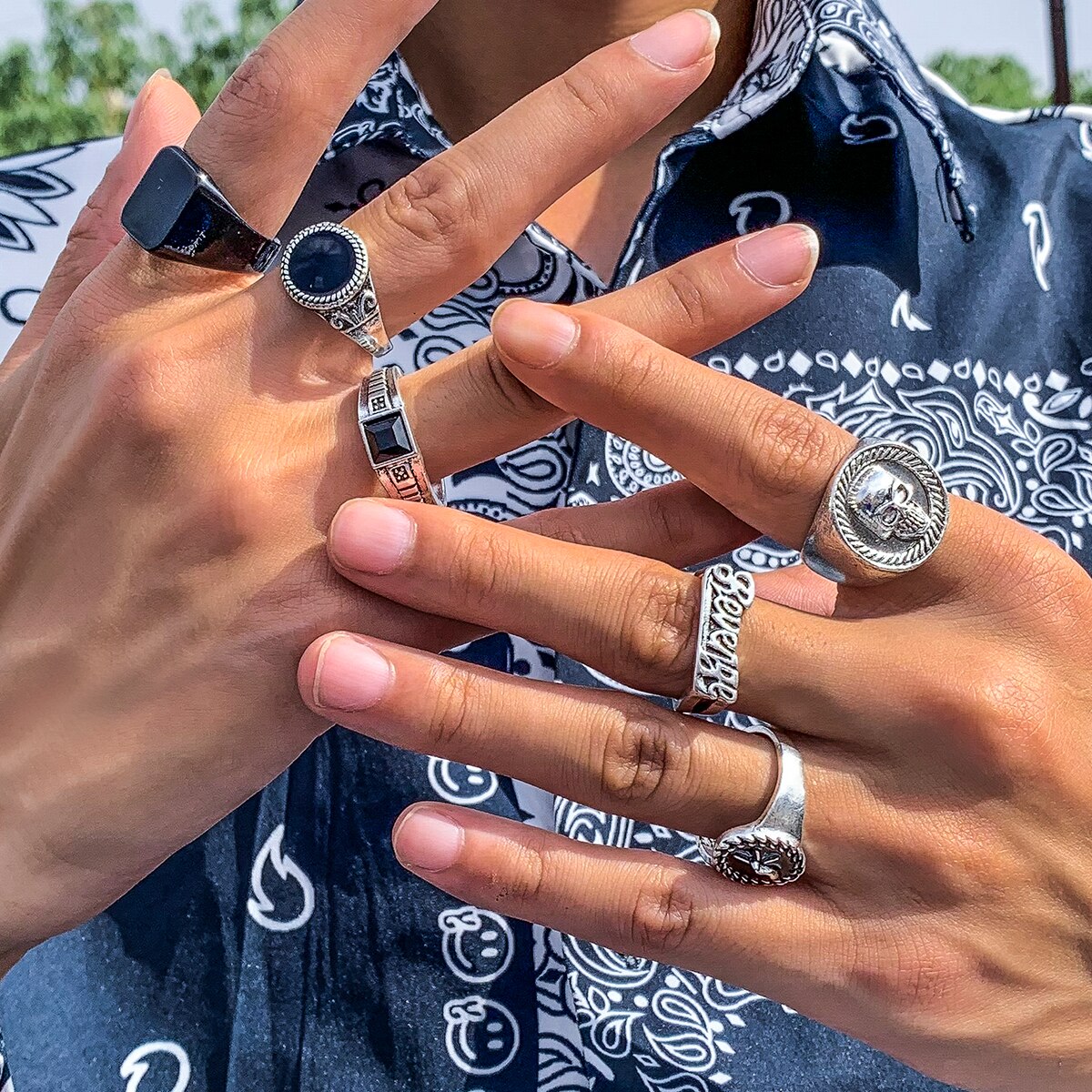 Juego de anillos de Color plat - Vintage Punk Knuckle Rings Set reseña y precio