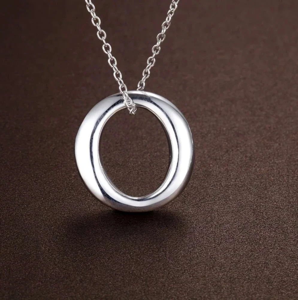 Collar con colgante redondo si - 925 Sterling Silver Chain Necklace Men reseña y precio