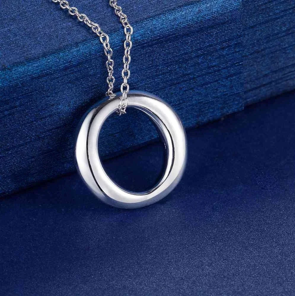 Collar con colgante redondo si - 925 Sterling Silver Chain Necklace Men reseña y precio