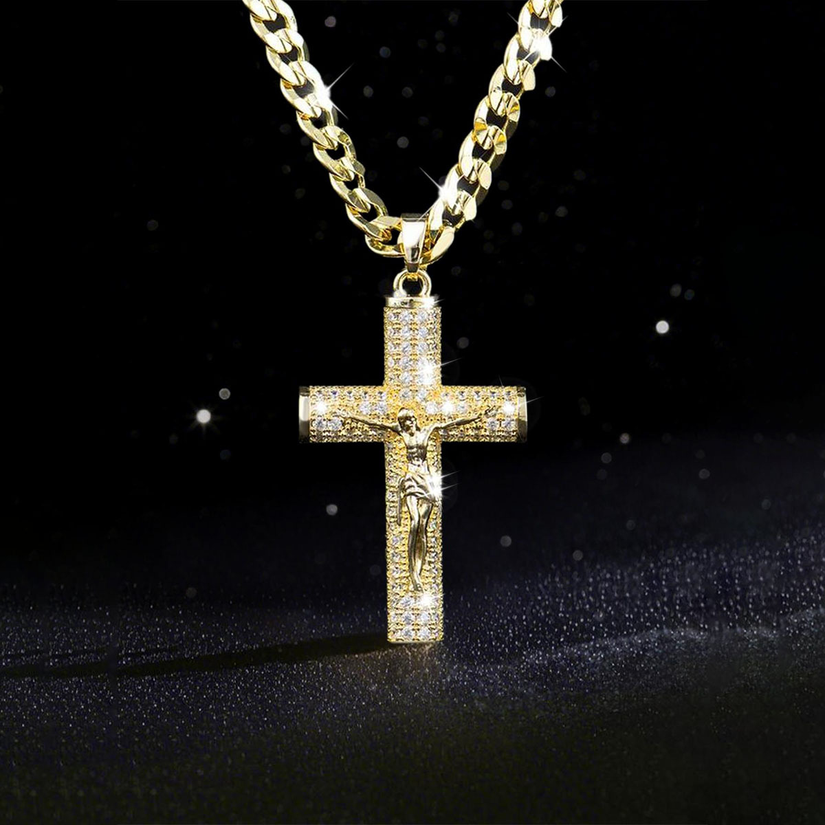 Collar con Cruz Chapada en Oro - Cross Pendant Necklace Gold reseña y precio