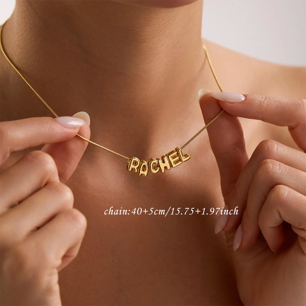 Collar con nombre inicial pers - Custom Name Necklace Stainless Steel reseña y precio