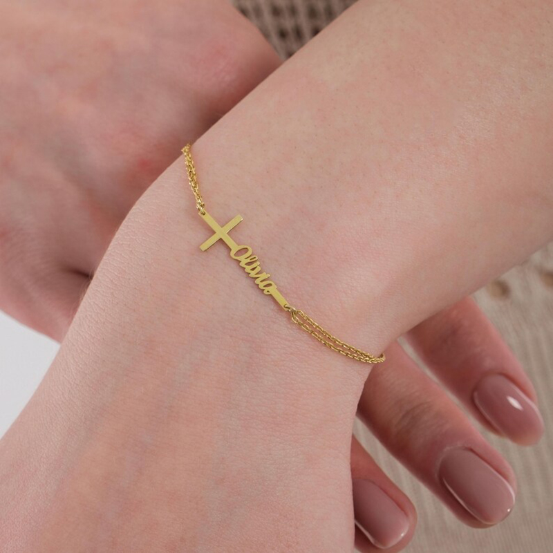 Pulsera de Bautismo Personaliz - Cross Pendant Necklace Gold reseña y precio