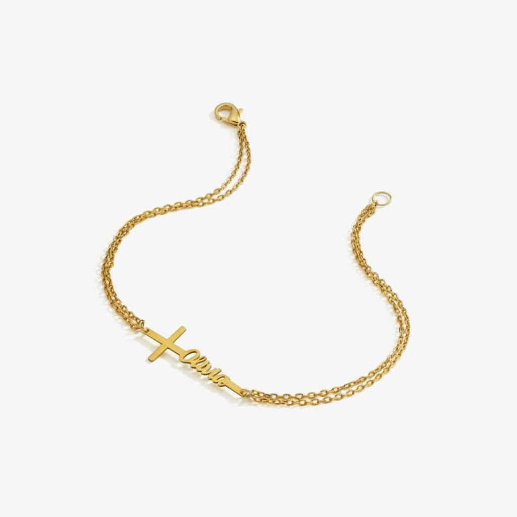 Pulsera de Bautismo Personaliz - Cross Pendant Necklace Gold reseña y precio