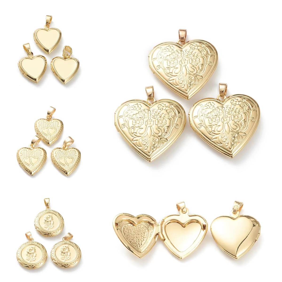 10 colgantes de latón con form - Heart Locket Necklace Photo reseña y precio