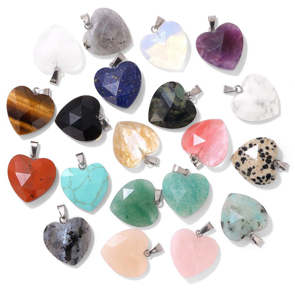 1 Pieza de Colgante de Corazón - Crystal Pendant Necklace Natural Stone reseña y precio