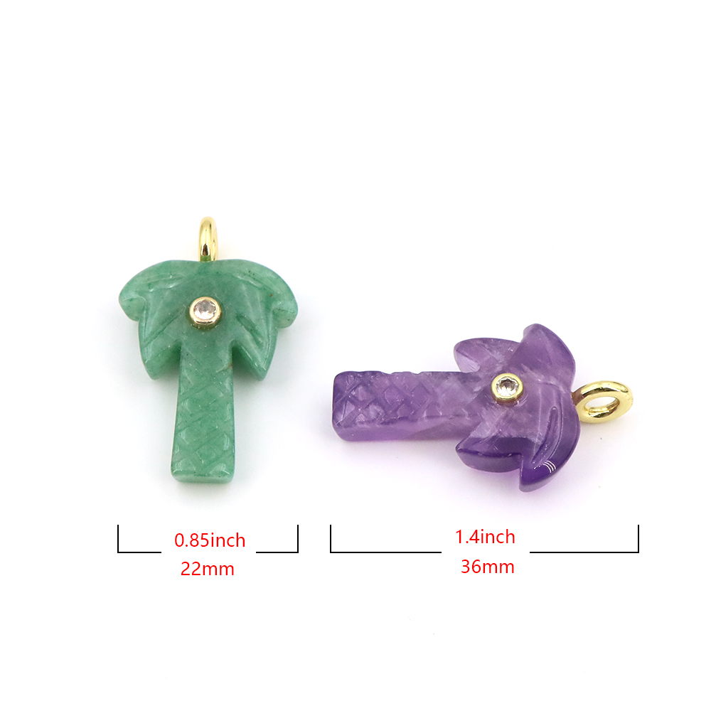 Colgante de Árbol de Coco de P - Crystal Pendant Necklace Natural Stone reseña y precio