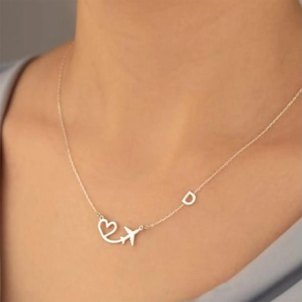 Collar con colgante de avión y - Custom Name Necklace Stainless Steel reseña y precio