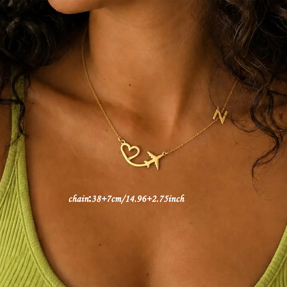 Collar con colgante de avión y - Custom Name Necklace Stainless Steel reseña y precio