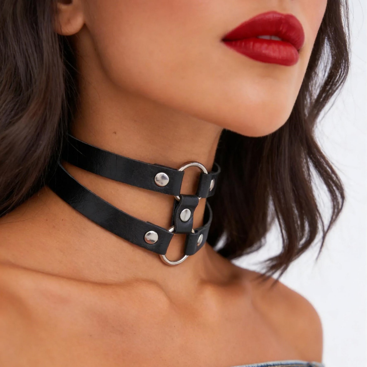 Collar de Moda de Cuero PU con - Goth Punk Spike Choker reseña y precio