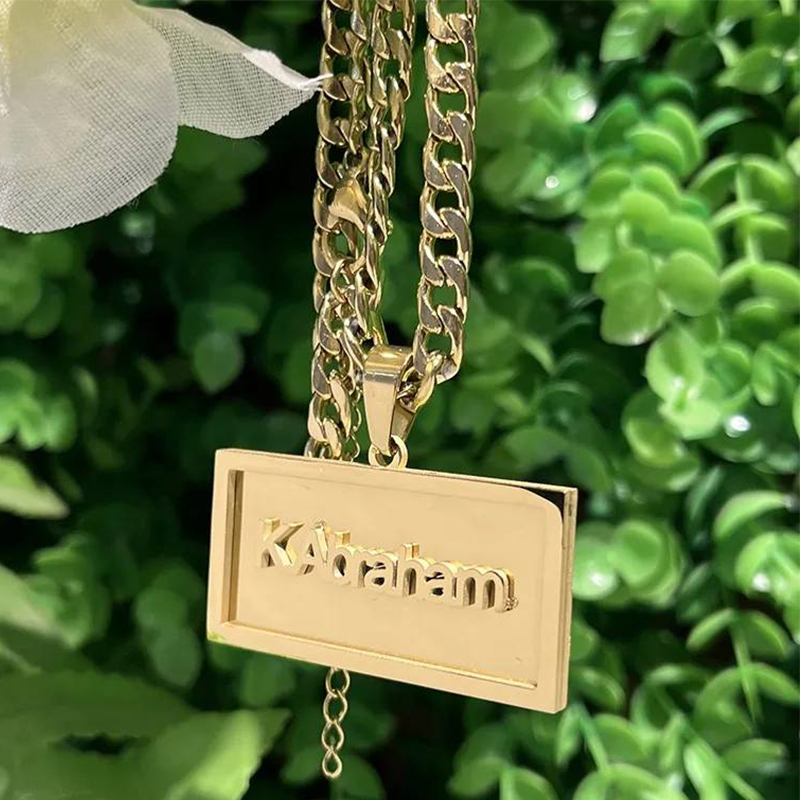 Collar de Hip Hop con nombre p - Custom Name Necklace Stainless Steel reseña y precio