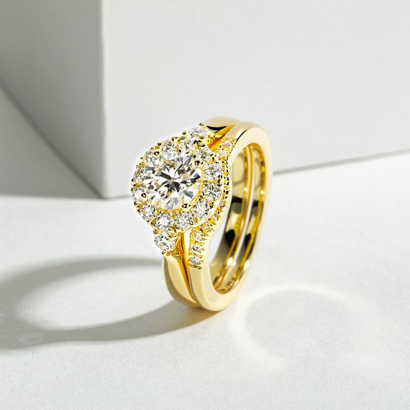 Conjunto de anillos de comprom - Moissanite Engagement Ring 1 Carat reseña y precio