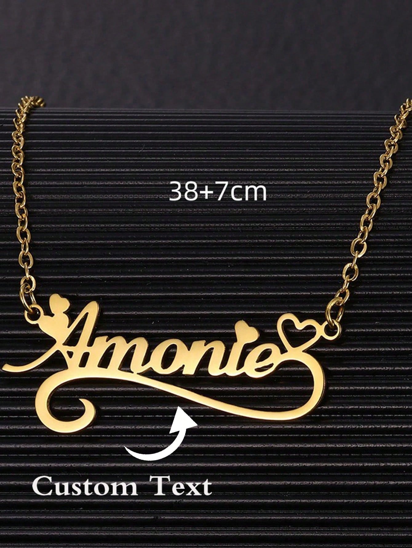 Collares de corazón hueco con  - Custom Name Necklace Stainless Steel reseña y precio