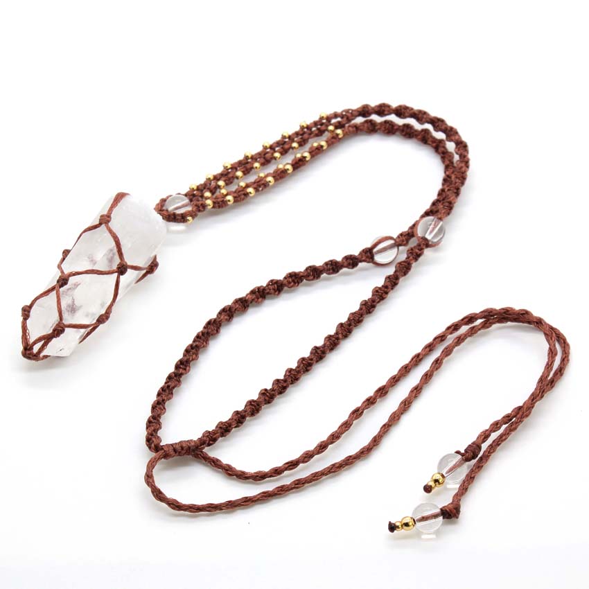 Collar con colgante de piedra  - Crystal Pendant Necklace Natural Stone reseña y precio