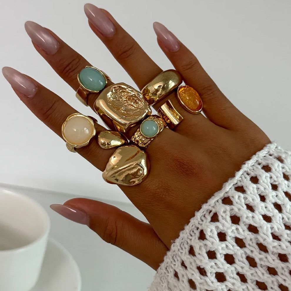 DIEZI 7 unids/set Vintage Mult - Vintage Punk Knuckle Rings Set reseña y precio
