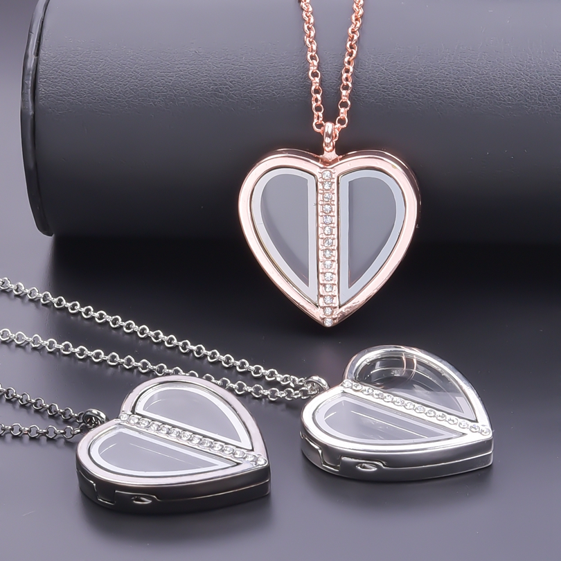 Collar de medallón de corazón  - Heart Locket Necklace Photo reseña y precio