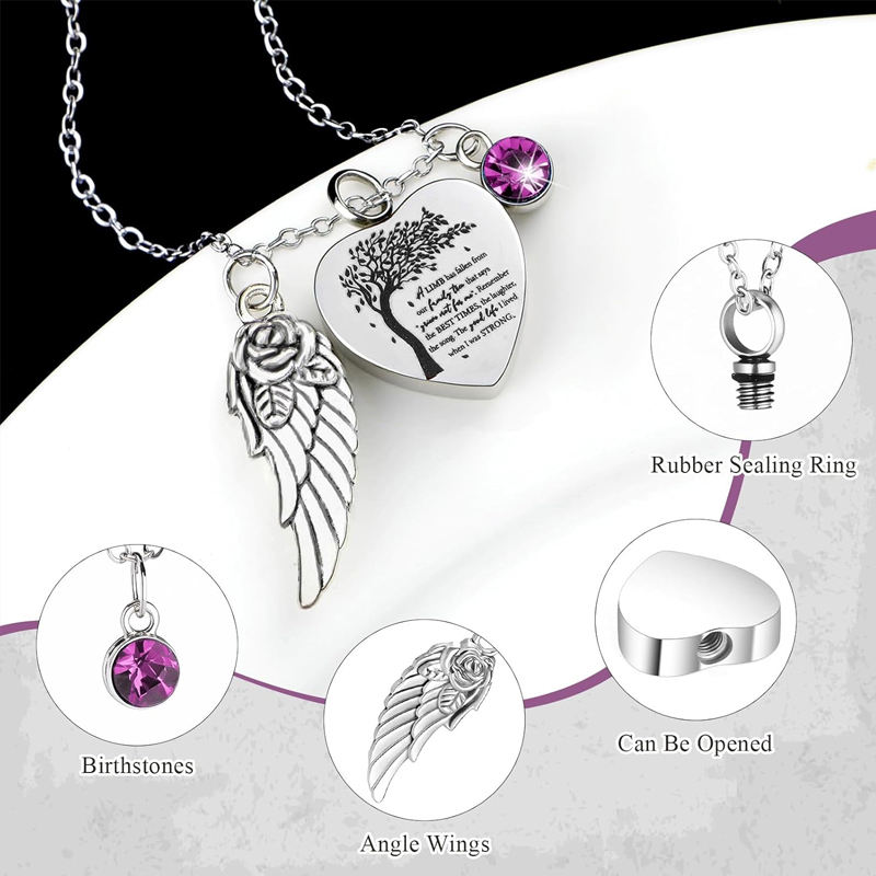 Collar de urna de 3 estilos pa - Heart Locket Necklace Photo reseña y precio