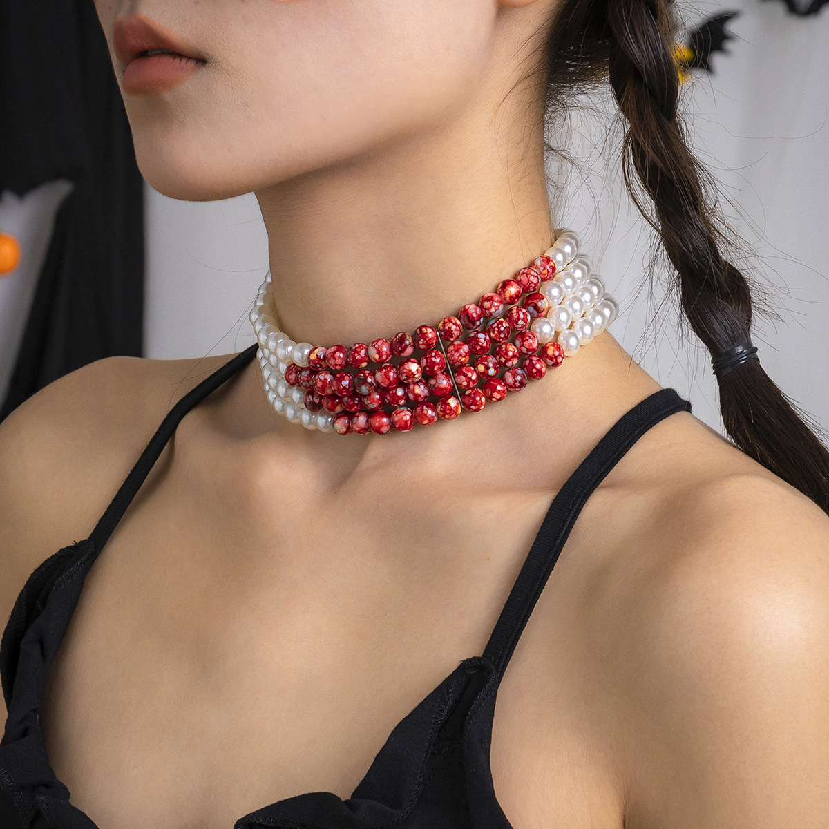 Collar con colgante de borla d - Pearl Choker Necklace Vintage reseña y precio