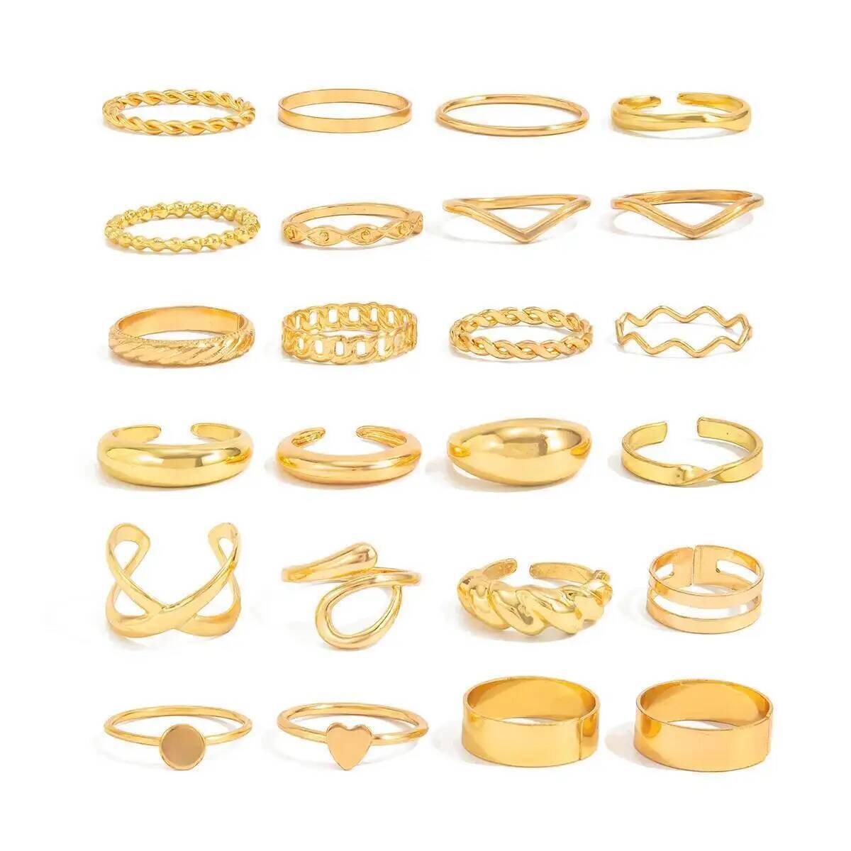 KunJoe 24 unids/set anillos ab - Vintage Punk Knuckle Rings Set reseña y precio