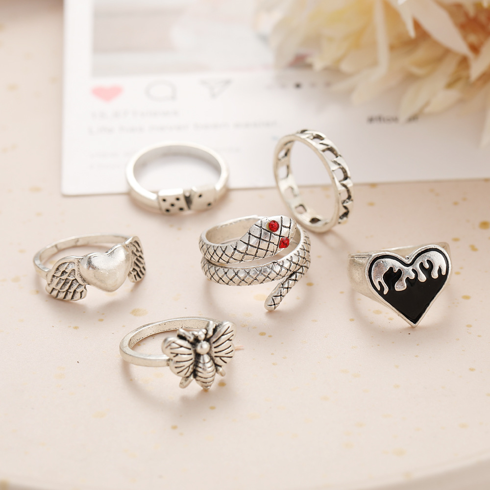Juego de 6 anillos vintage pun - Vintage Punk Knuckle Rings Set reseña y precio