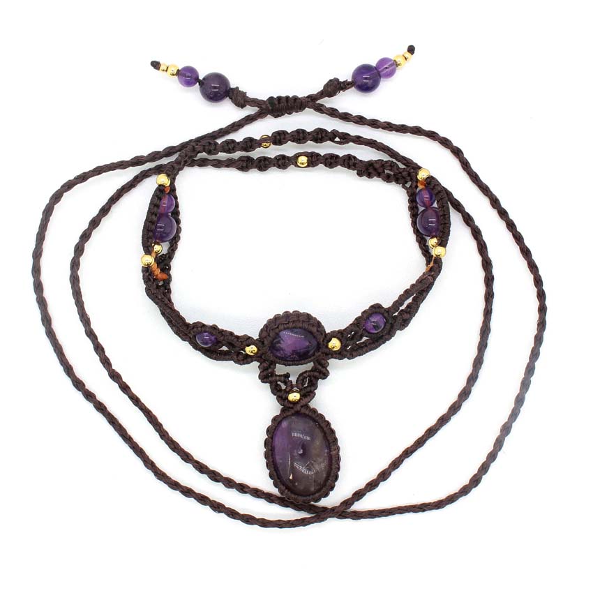 Collar con colgante de piedra  - Crystal Pendant Necklace Natural Stone reseña y precio