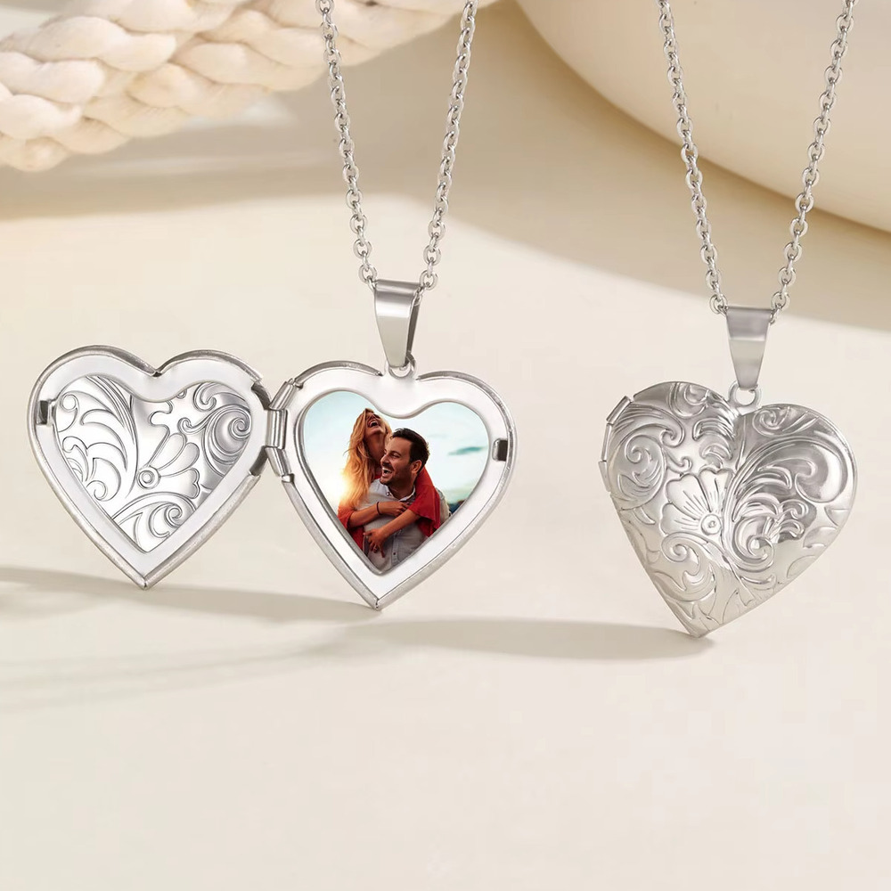 Vnox-collares con colgante de  - Heart Locket Necklace Photo reseña y precio