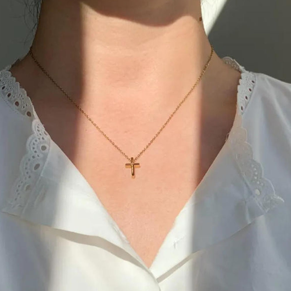 Exquisito collar con cruz de o - Cross Pendant Necklace Gold reseña y precio