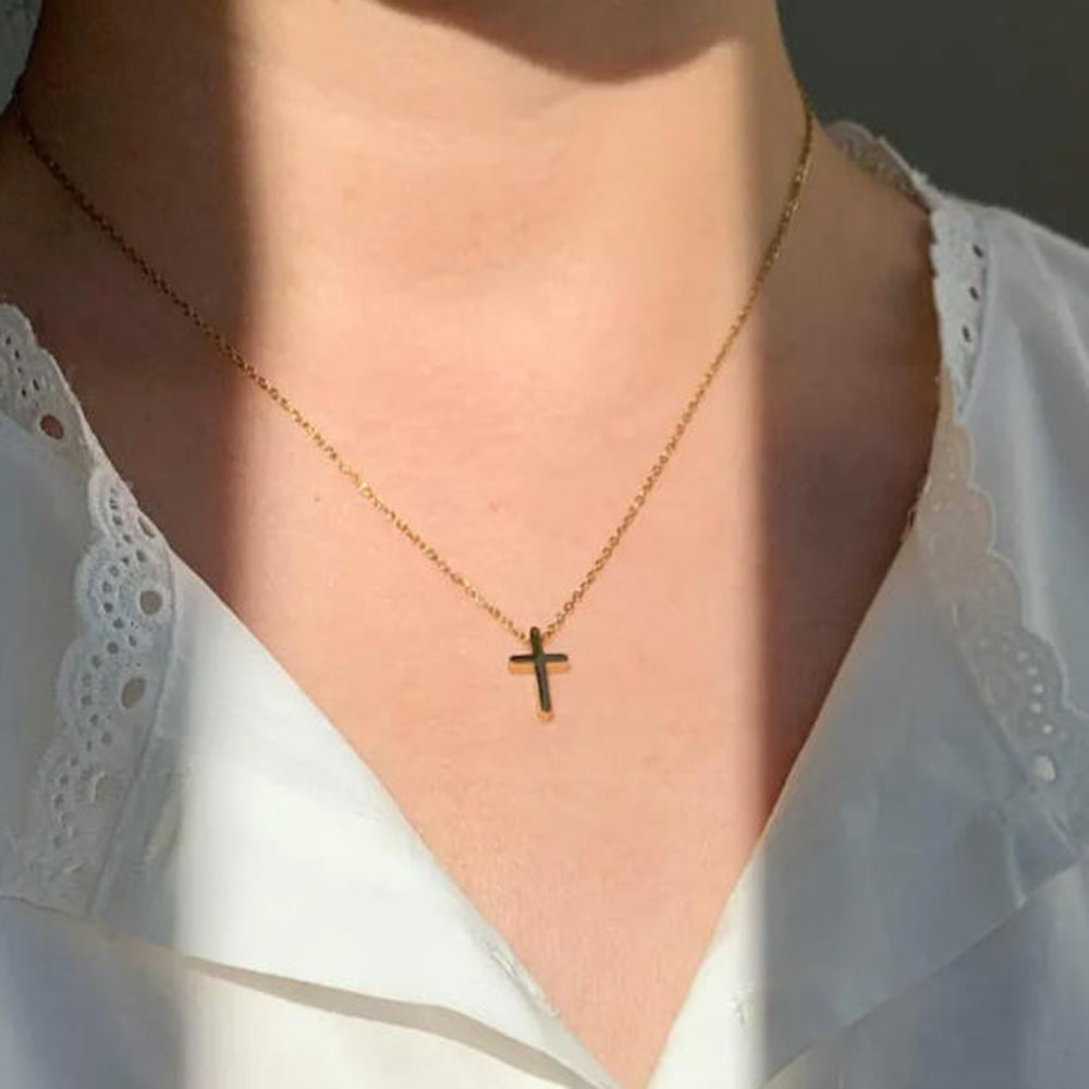 Exquisito collar con cruz de o - Cross Pendant Necklace Gold reseña y precio