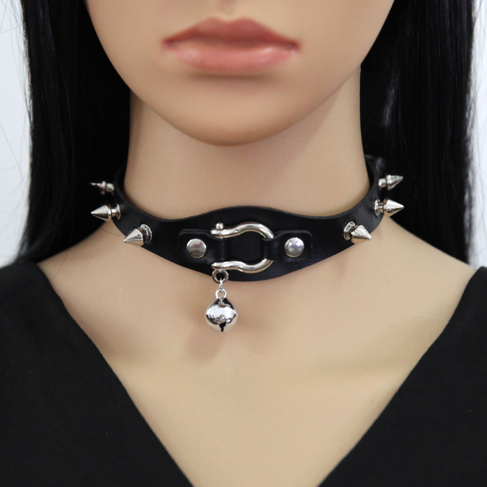 Gargantilla con punta negra, C - Goth Punk Spike Choker reseña y precio