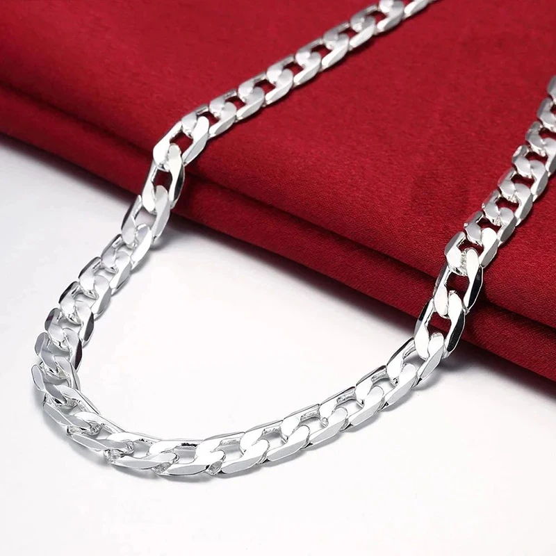 Collar de plata de ley 925 par - Cuban Link Chain 12Mm reseña y precio