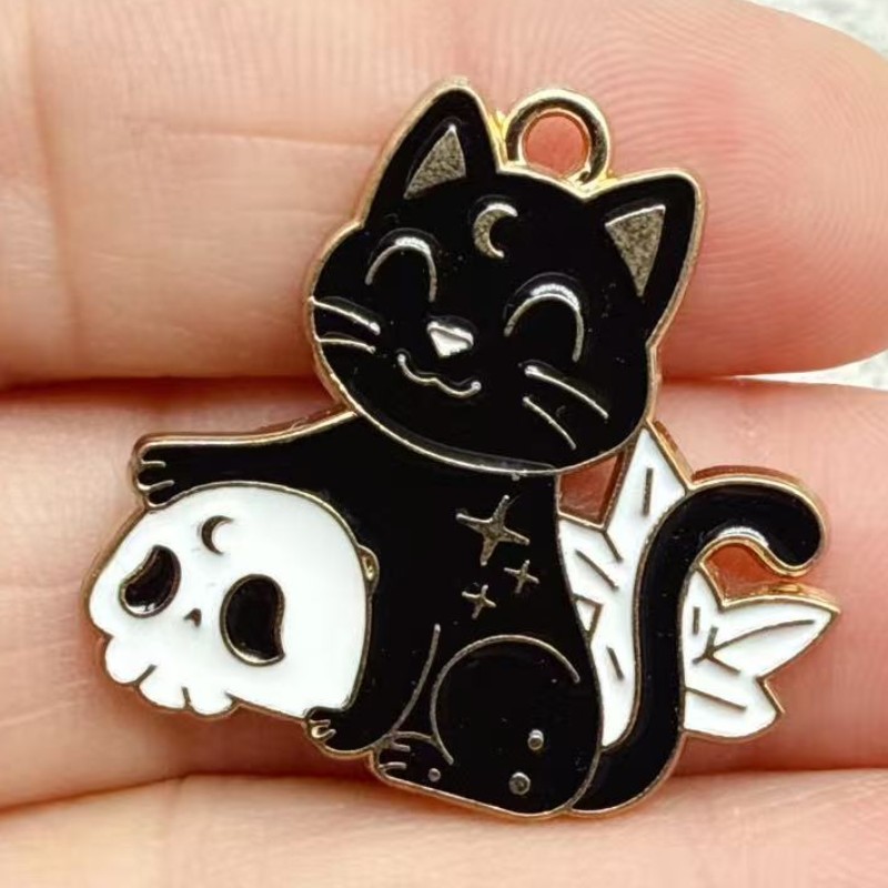 10 piezas de dijes de gato neg - Earrings reseña y precio