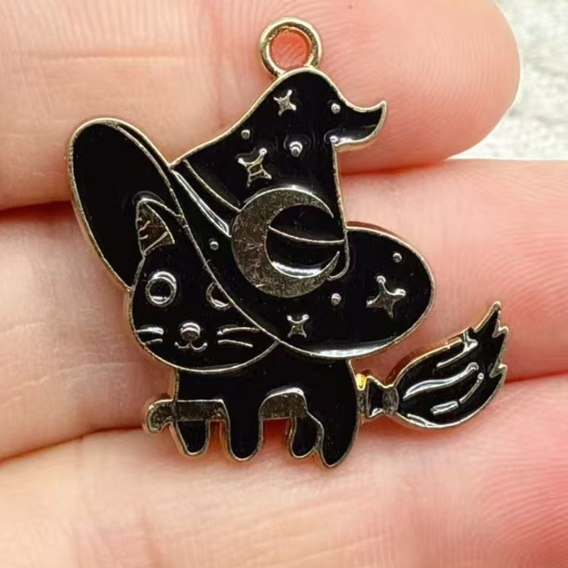 10 piezas de dijes de gato neg - Earrings reseña y precio
