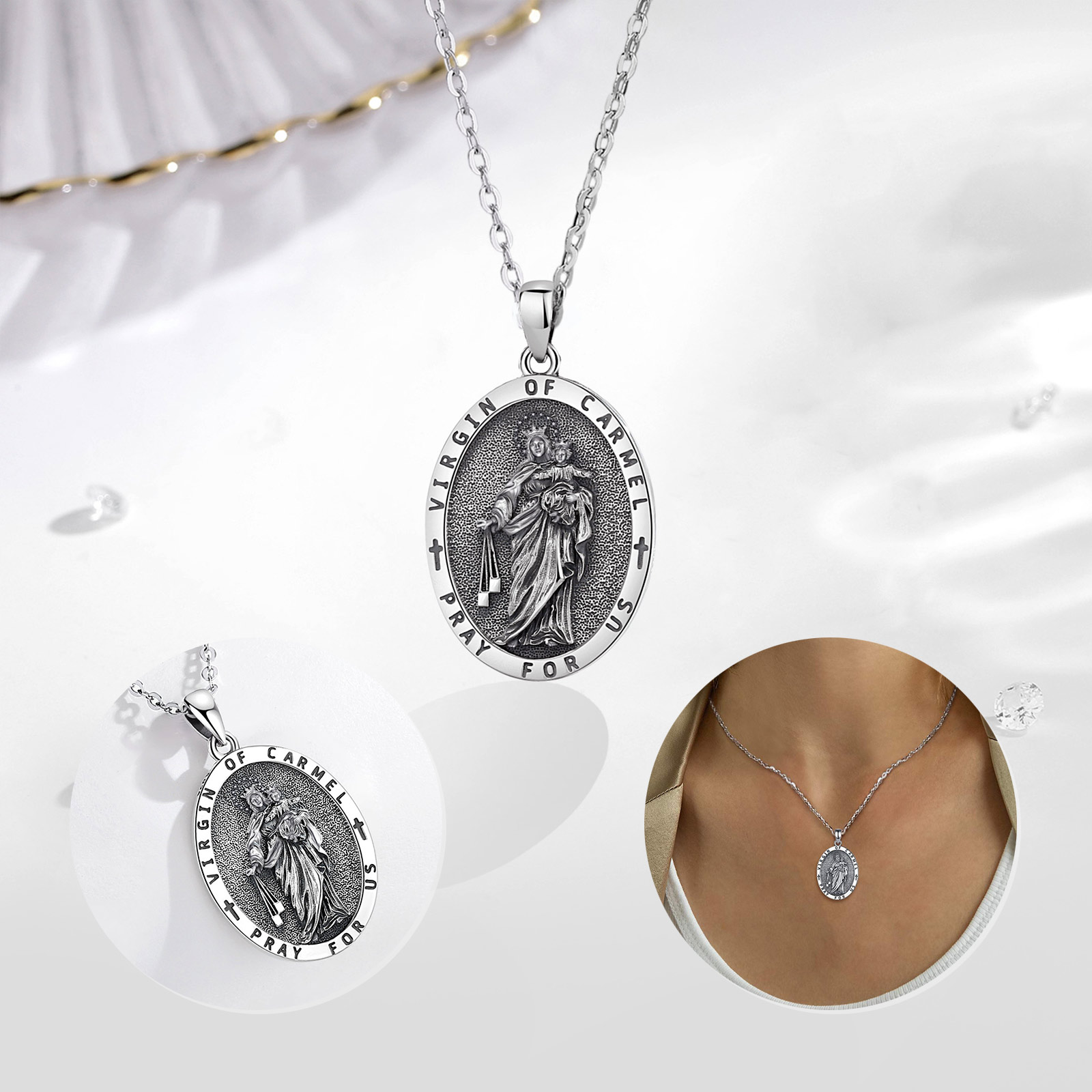 Eudora-collar de carmel virgen - 925 Sterling Silver Chain Necklace Men reseña y precio