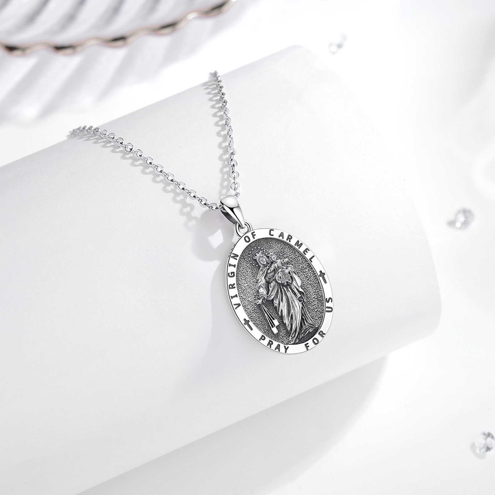 Eudora-collar de carmel virgen - 925 Sterling Silver Chain Necklace Men reseña y precio