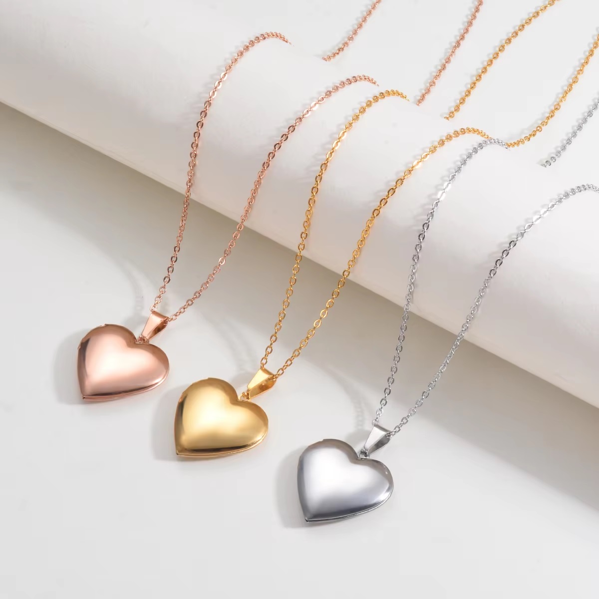 Collar con medallón de flor de - Heart Locket Necklace Photo reseña y precio