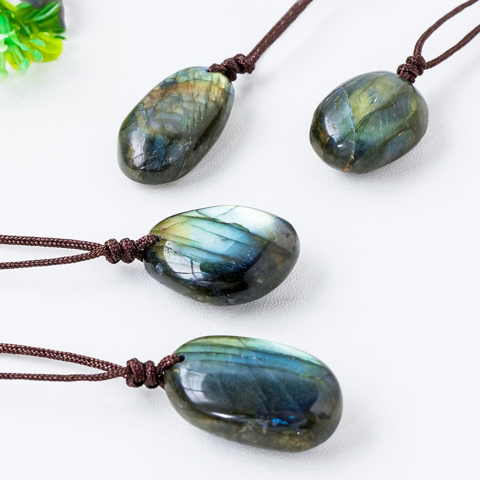 Collares con colgante de labra - Crystal Pendant Necklace Natural Stone reseña y precio