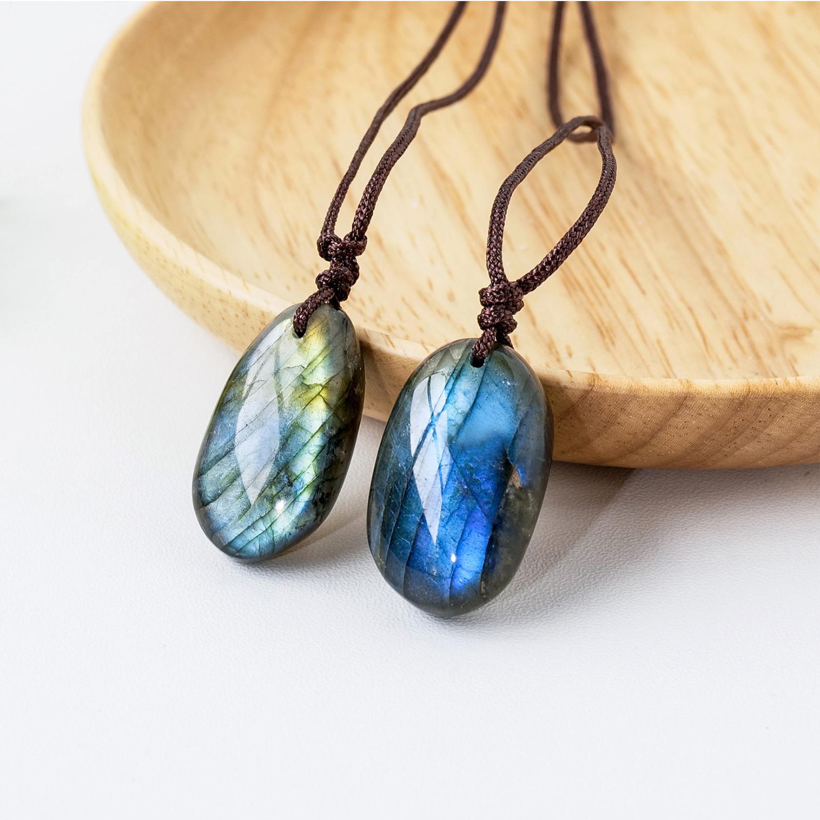 Collares con colgante de labra - Crystal Pendant Necklace Natural Stone reseña y precio