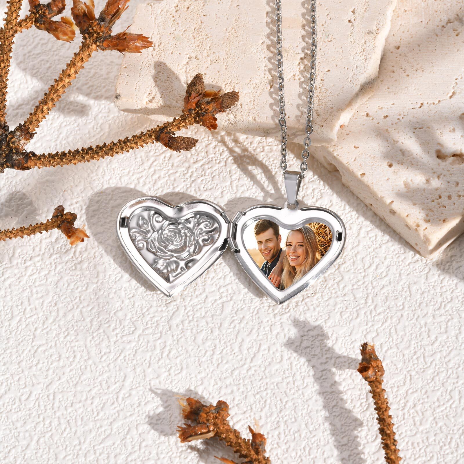 Collar con colgante de corazón - Custom Name Necklace Stainless Steel reseña y precio