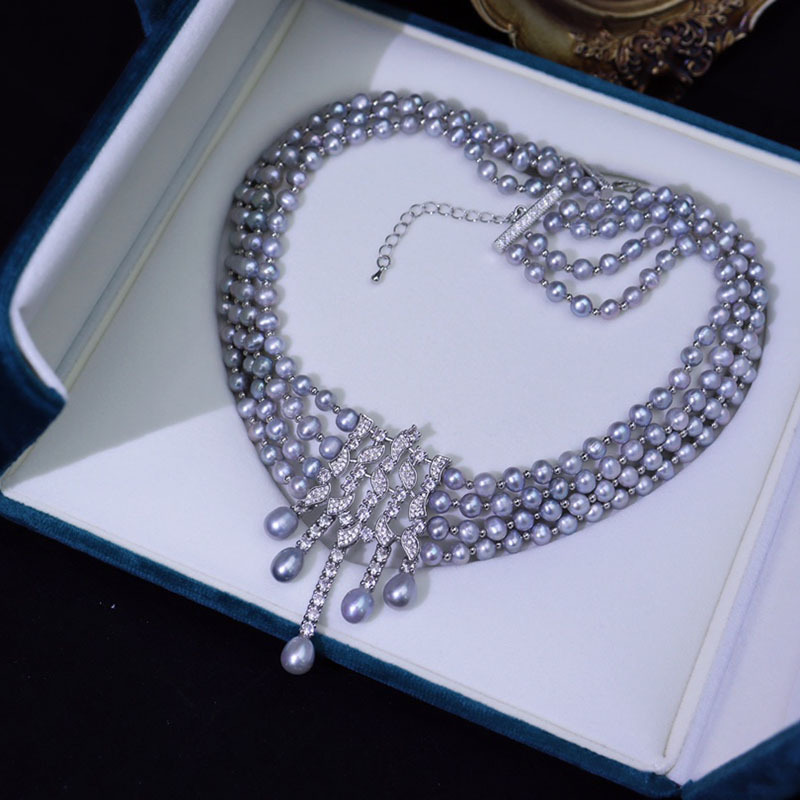 Collar de perlas de agua dulce - Pearl Choker Necklace Vintage reseña y precio
