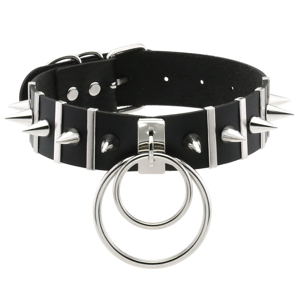 Collar de cuero con pinchos gr - Goth Punk Spike Choker reseña y precio